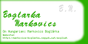 boglarka markovics business card